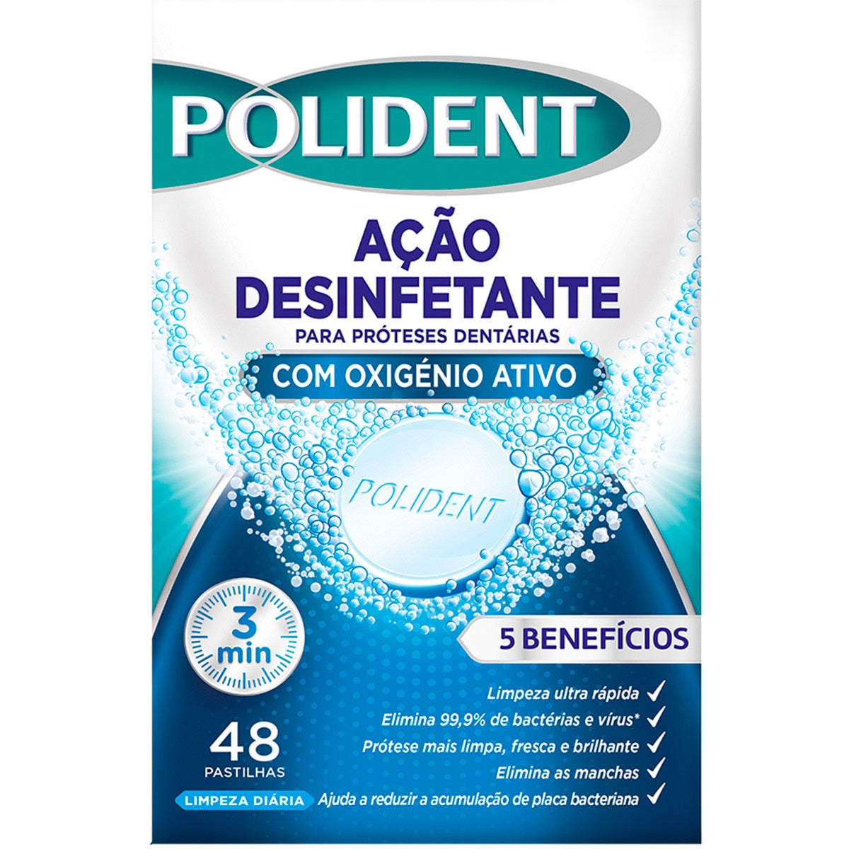 POLIDENT OXIGENIO ATIVO 48 PASTILHAS
